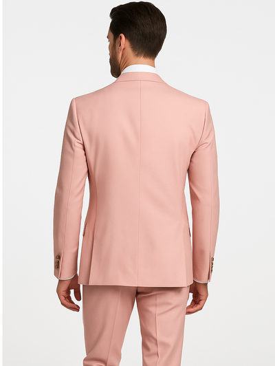 Rossi Man MAX RM1203 Slim Fit 3-Piece Suit – Stylish Solid Pink Formalwear for Men 4   - from alligatorwarehouse.com
