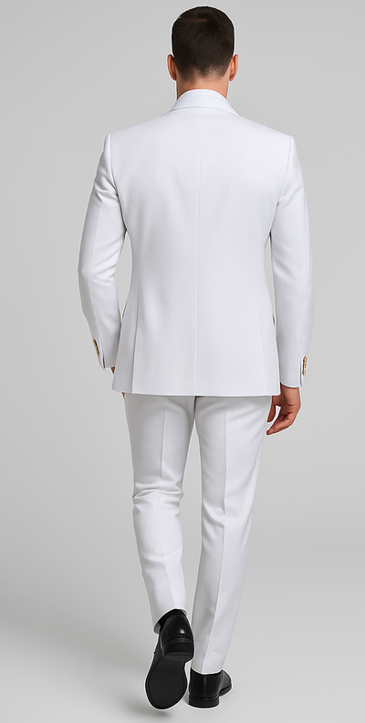 Rossi Man MAX RM1374 Slim Fit 3-Piece Suit – Elegant Solid White Formalwear for Men 2   - from alligatorwarehouse.com