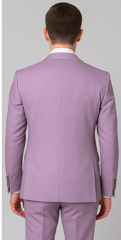 Rossi Man MAX RM1378 Slim Fit 3-Piece Suit – Sophisticated Solid Lavender Suit for Men 2   - from alligatorwarehouse.com
