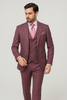 Rossi Man MAX RM1381 Slim Fit 3-Piece Suit – Modern Tailored Solid Raspberry Suit for Men 4   - from alligatorwarehouse.com