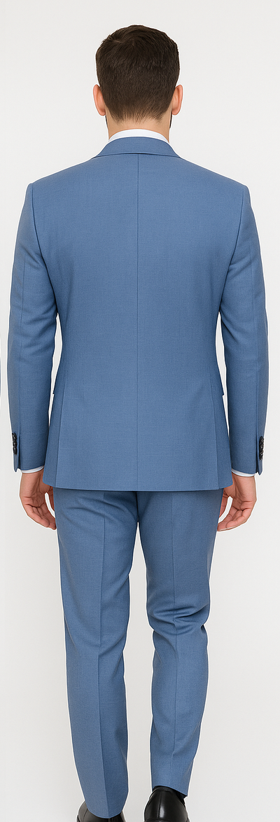 Rossi Man MAX RM1387 Slim Fit 3-Piece Suit – Stylish Solid Blue Formalwear for Men 3   - from alligatorwarehouse.com