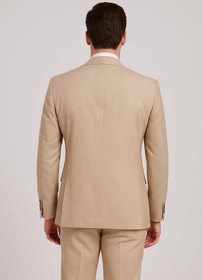 Rossi Man Max RM1391 – Slim Fit 3-Piece Men’s Suit in Solid Beige 3   - from alligatorwarehouse.com