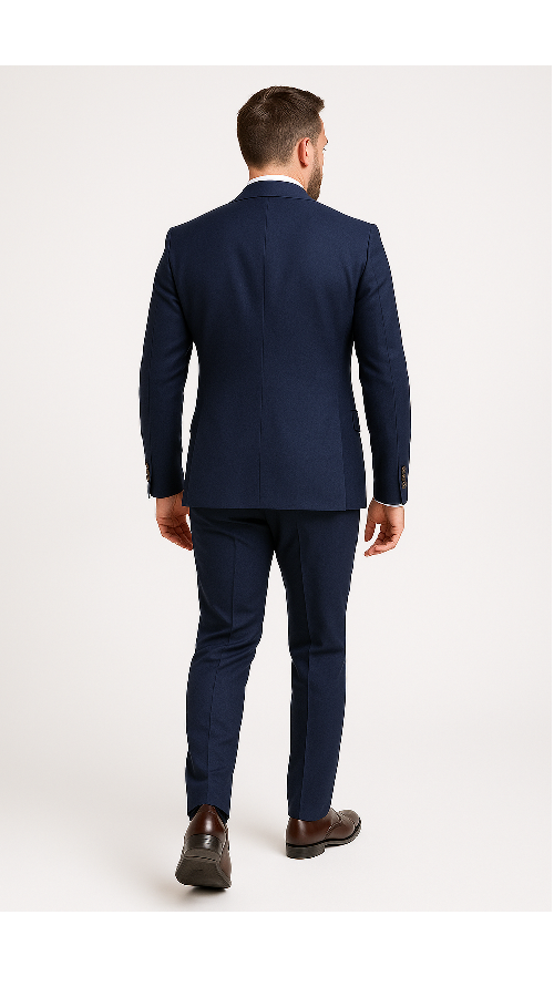 Modern 3-Piece Suit for Men – Rossi Man Max Tailored Slim Fit in Solid Navy | RM1393 3   - from alligatorwarehouse.com