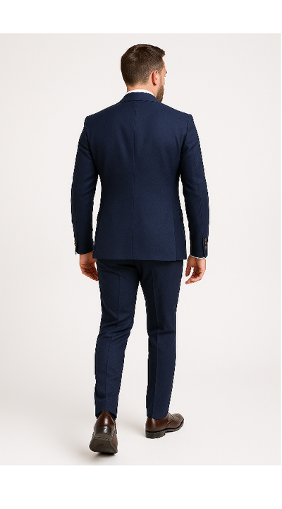Modern 3-Piece Suit for Men – Rossi Man Max Tailored Slim Fit in Solid Navy | RM1393 3   - from alligatorwarehouse.com