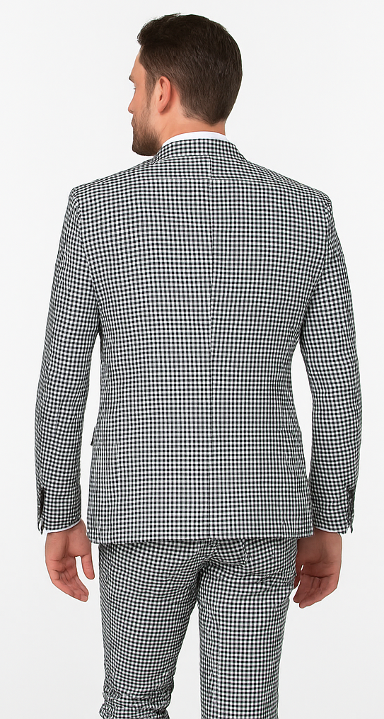 Rossi Man MAX RM1710 Slim Fit 3-Piece Suit – Modern Black and White Suit for Men