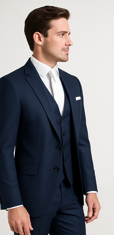 Rossi Man MAX RM1711 Slim Fit 3-Piece Suit – Stylish Navy Formalwear for Men 2   - from alligatorwarehouse.com