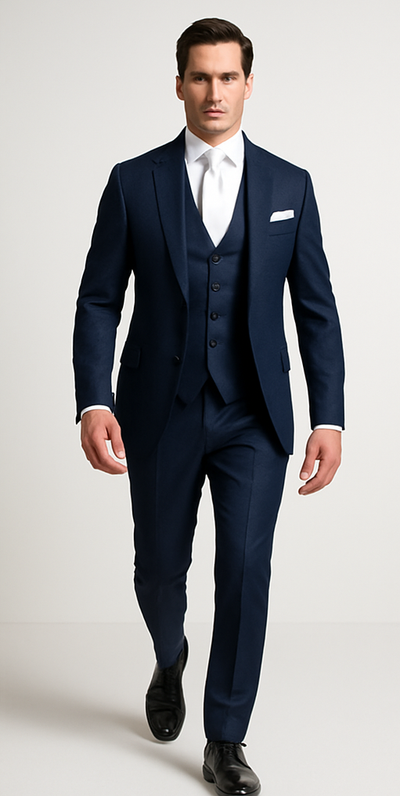 Rossi Man MAX RM1711 Slim Fit 3-Piece Suit – Stylish Navy Formalwear for Men 5   - from alligatorwarehouse.com