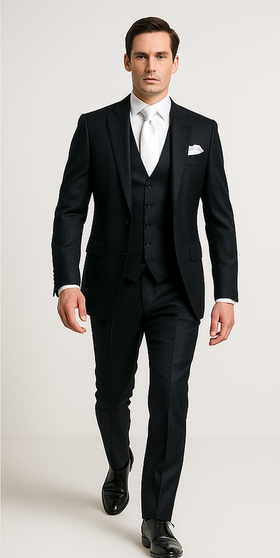Rossi Man MAX RM1712 Slim Fit 3-Piece Suit – Stylish Black Formalwear for Men 2   - from alligatorwarehouse.com