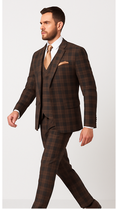 Brown Slim Fit 3-Piece Suit – Rossi Man Max Men’s Formalwear | RM1735 3   - from alligatorwarehouse.com