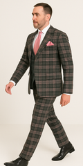 Rossi Man MAX RM1739 Slim Fit 3-Piece Suit – Stylish Black and Pink Tailored Suit for Men