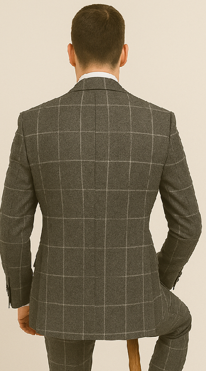 Rossi Man RM1742 – Max Collection Stylish Slim Fit Men’s Suit in Brown