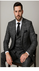 Rossi Man RM1742 – Max Collection Stylish Slim Fit Men’s Suit in Brown