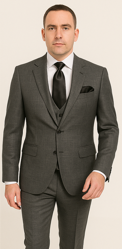 Rossi Man MAX RM1784 Slim Fit 3-Piece Suit – Stylish Grey Formal Suit for Men 5   - from alligatorwarehouse.com