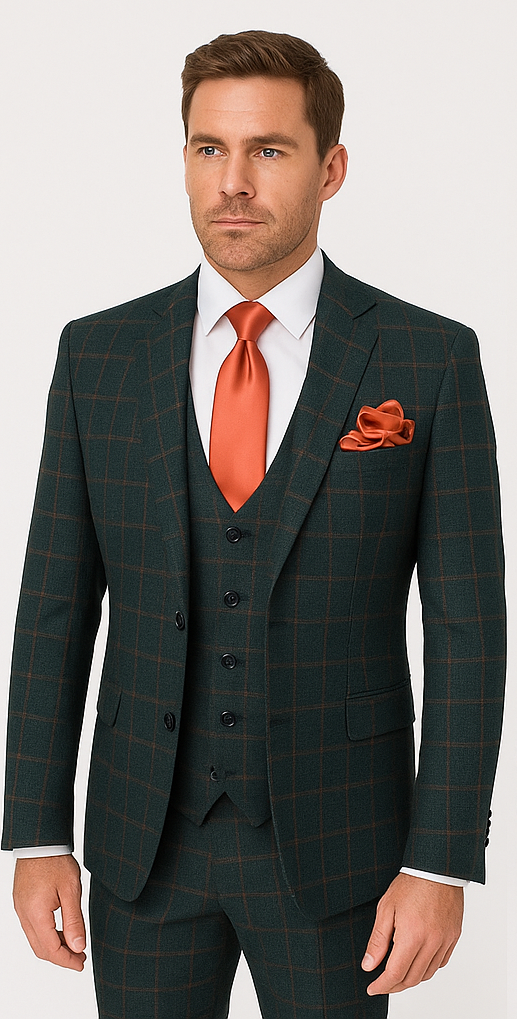Rossi Man MAX RM1788 Slim Fit 3-Piece Suit – Stylish Formalwear for Men
