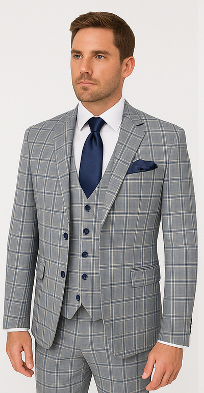 Rossi Man MAX RM1820 Slim Fit 3-Piece Suit – Modern Formal Suit for Men 5   - from alligatorwarehouse.com