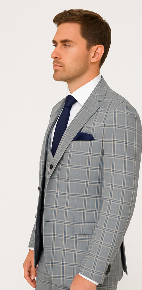 Rossi Man MAX RM1820 Slim Fit 3-Piece Suit – Modern Formal Suit for Men 3   - from alligatorwarehouse.com