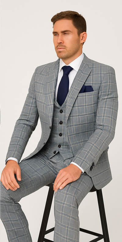 Rossi Man MAX RM1820 Slim Fit 3-Piece Suit – Modern Formal Suit for Men 4   - from alligatorwarehouse.com