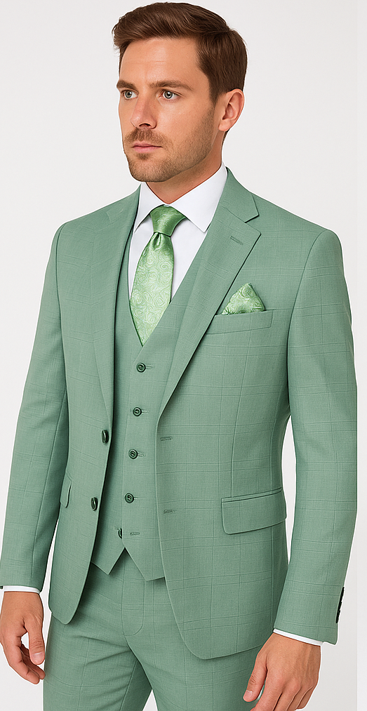 Rossi Man MAX RM1821 Slim Fit 3-Piece Suit – Contemporary Men’s Formalwear
