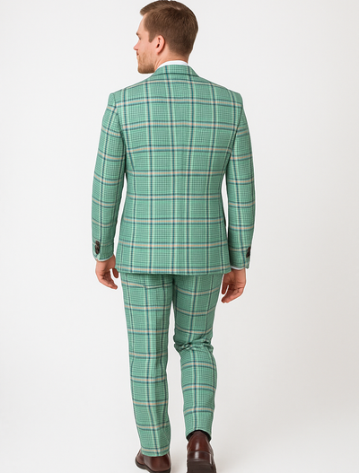 Rossi Man MAX RM1825 Slim Fit 3-Piece Mint Green Suit – Modern Formalwear for Men 2   - from alligatorwarehouse.com