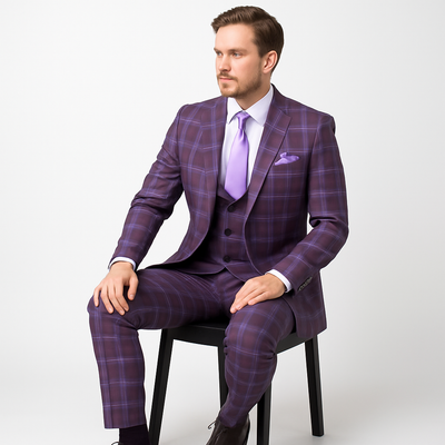 Rossi Man MAX RM1834 Slim Fit 3-Piece Suit – Elegant Purple Formalwear for Men 2   - from alligatorwarehouse.com