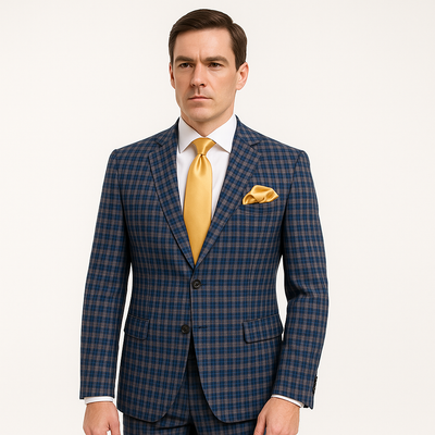 Rossi Man MAX RM1835 Slim Fit 3-Piece Suit – Modern Tailored Blue Suit for Men 5   - from alligatorwarehouse.com
