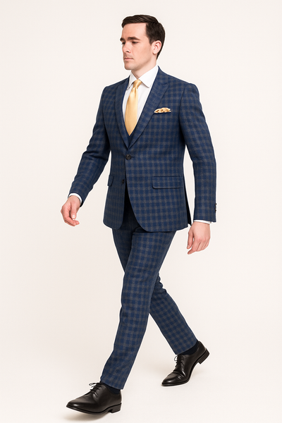 Rossi Man MAX RM1835 Slim Fit 3-Piece Suit – Modern Tailored Blue Suit for Men 4   - from alligatorwarehouse.com