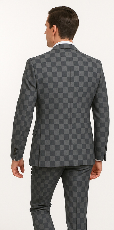 Rossi Man MAX RM1836 Slim Fit 3-Piece Grey Suit – Tailored Formal Suit for Men 2   - from alligatorwarehouse.com