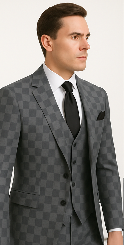 Rossi Man MAX RM1836 Slim Fit 3-Piece Grey Suit – Tailored Formal Suit for Men 3   - from alligatorwarehouse.com
