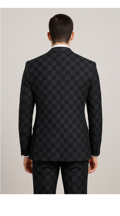 Rossi Man Max RM1837 – Men’s Slim Fit Tailored 3-Piece Suit in Black 4   - from alligatorwarehouse.com