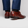 Marco Di Milano Rovigo Men's Shoes Cognac Exotic Crocodile Skin Single Monk-strap Loafers 5 ROVIGO_CAIMAN FUSCUS_RUS COGNAC STRAMPS_8.5  - from alligatorwarehouse.com