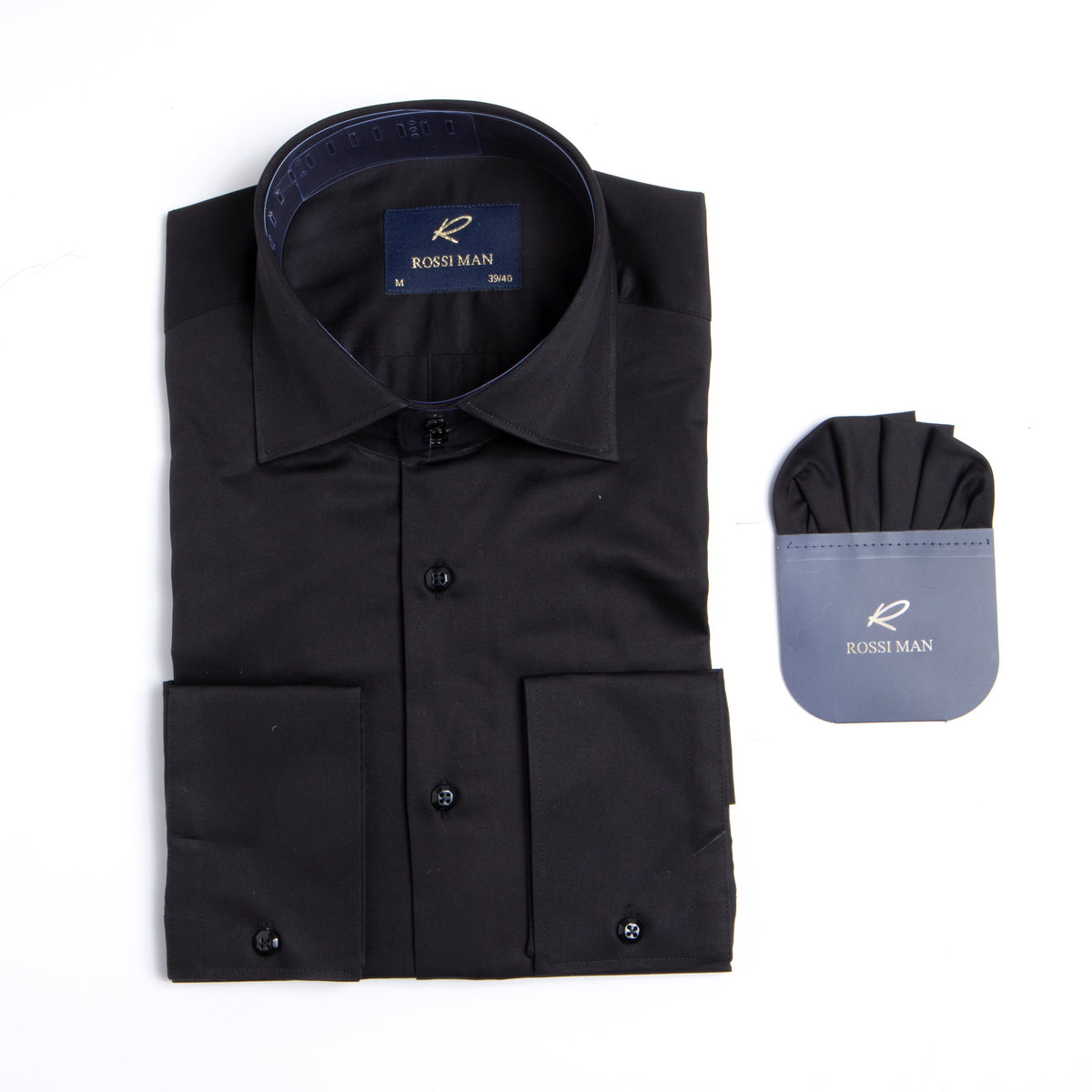 Rossi Man RS1 Black Dress Shirt for Men