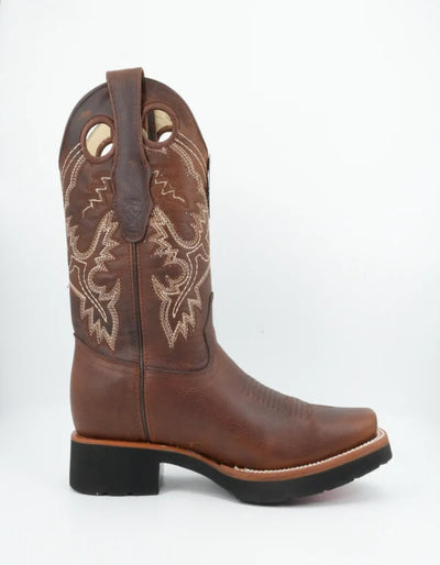 Los Altos Men's Rage Leather Walnut Square Toe EVA Sole Boot 3   - from alligatorwarehouse.com