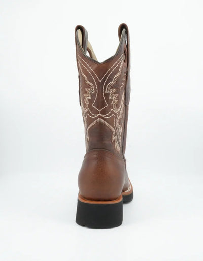 Los Altos Men's Rage Walnut Wide Square Toe Leather Pull Up Tube Boot 6   - from alligatorwarehouse.com