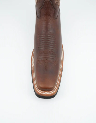 Los Altos Men's Rage Walnut Wide Square Toe Leather Pull Up Tube Boot 3   - from alligatorwarehouse.com