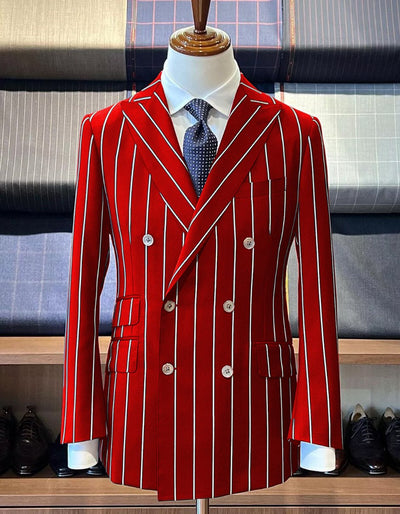 Red Pinstripe Suit - Gangster Suit - 1920's Suit - Double Breasted Suit 1   - from alligatorwarehouse.com