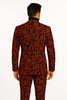 Mens Red and Black Floral Brocade Tuxedo Suit ƒ?? Two Piece Slim Fit Set 2   - from alligatorwarehouse.com