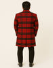 Mens Red and Black Plaid Wool Overcoat – Three Quarter Carcoat - Christmas Coat - Red Peacoat 3   - from alligatorwarehouse.com