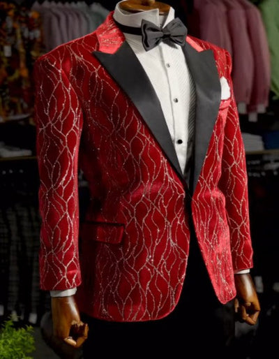 Mardi Gras Tuxeod Dinner Jacket in Green - White - Black - Purple - Red and Gold 3   - from alligatorwarehouse.com