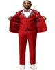 Red and Silver Prom Tuxedo - Perfect Wedding Suit Vested rhinestone Lapelled