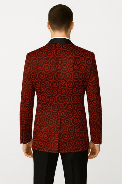 Red and Tuxedo Black Suit – Mens Formal Blazer with Satin Shawl Lapel 2   - from alligatorwarehouse.com