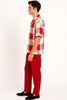 Mens Red and White Checkered Short Sleeve Shirt Set – Casual Two-Piece Summer Outfit 2   - from alligatorwarehouse.com