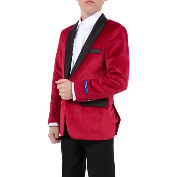 Perry Ellis Boys Velvet Jacket, Red 2 GG-1758  - from alligatorwarehouse.com