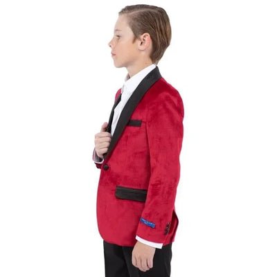 Perry Ellis Boys Velvet Jacket, Red 3 GG-1758  - from alligatorwarehouse.com