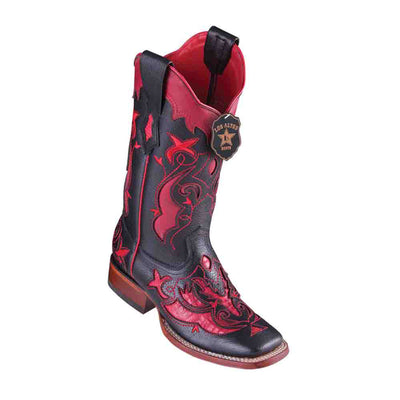 Los Altos Teju Lizard Red Square Toe Women’s Boot 1   - from alligatorwarehouse.com
