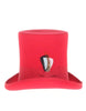 Victorian Steampunk Top Hat - 1800 19th Century - Dressy Loden Felt Top Red Hat 2   - from alligatorwarehouse.com