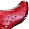 J Toe Cowboy Boots - J Toe Western Boots - Los Altos Red Ostrich Quill Print J-Toe 4   - from alligatorwarehouse.com
