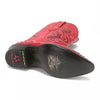 J Toe Cowboy Boots - J Toe Western Boots - Los Altos Red Ostrich Quill Print J-Toe 5   - from alligatorwarehouse.com
