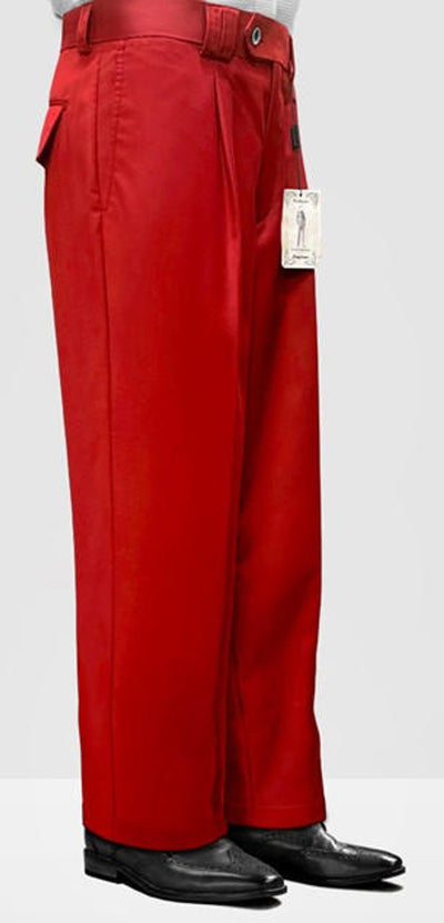 Statement Mens Red Baggy Leg Pleated Dress Pants 1   - from alligatorwarehouse.com