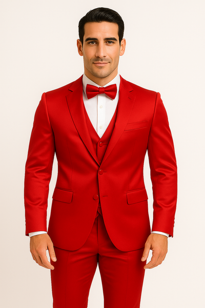 Elite-Red-satin-suit-wedding-prom 4 M390SK-2-34s  - from alligatorwarehouse.com