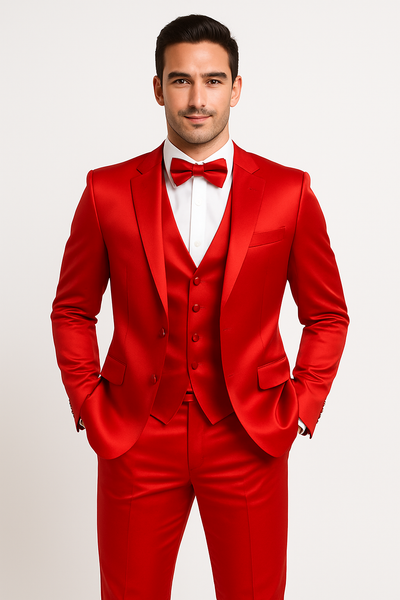 Elite-Red-satin-suit-wedding-prom 1 M390SK-2-34s  - from alligatorwarehouse.com